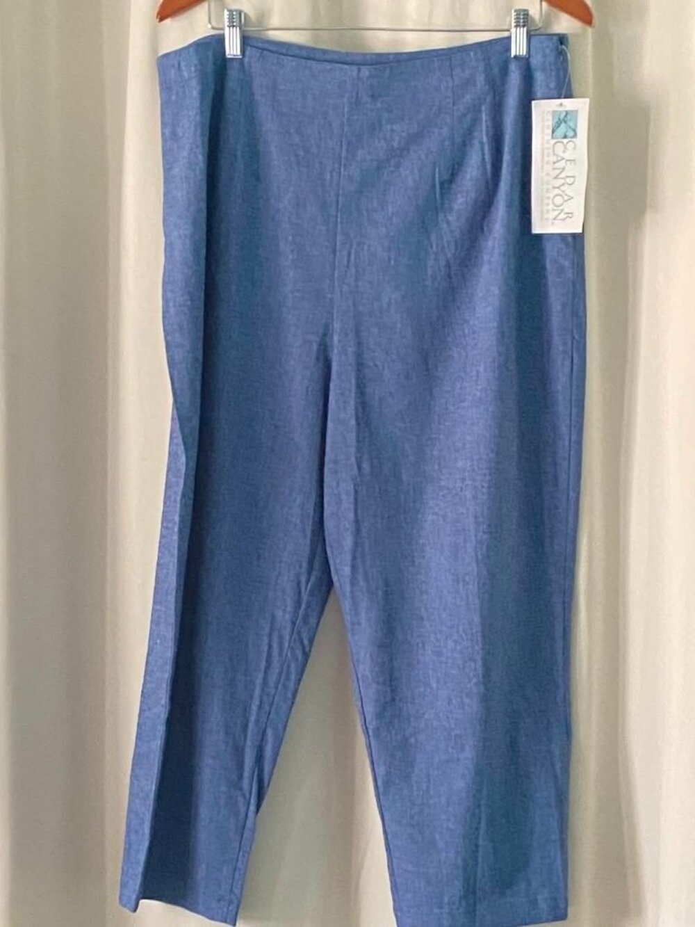 Cedar Canyon Blue Linen Blend Cropped Pants 20W NWT Cottagecore